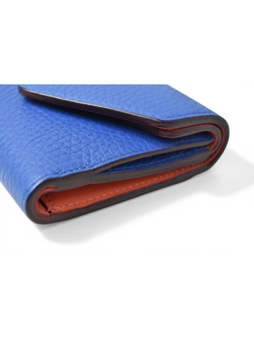 Dior Wallet Trifold Vintage Mini Diorissimo Bicolor Blue Coral Pink Charm - Picture 14 of 16